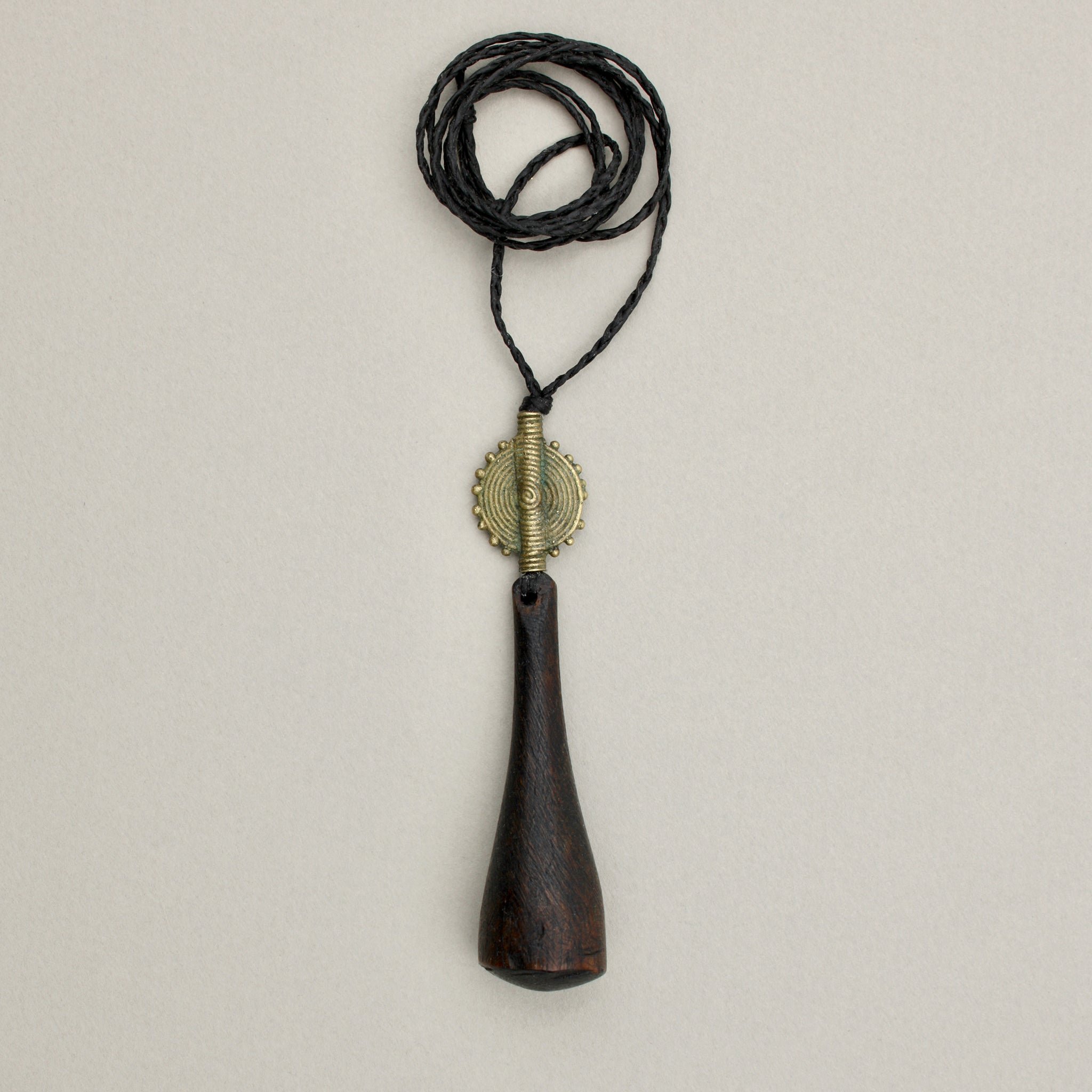 Wood Cone Chord Necklace