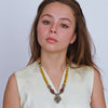 Yellow Glass and Berber Pendant Necklace