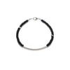 Onyx Silver Rod Bracelet