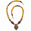 Yellow Glass and Berber Pendant Necklace