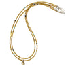 Double-Stranded Yellow Venetian Glass Necklace