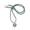 Long Venetian Glass Necklace with Coin
