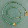 Chrysophrase and Bali Flower Necklace