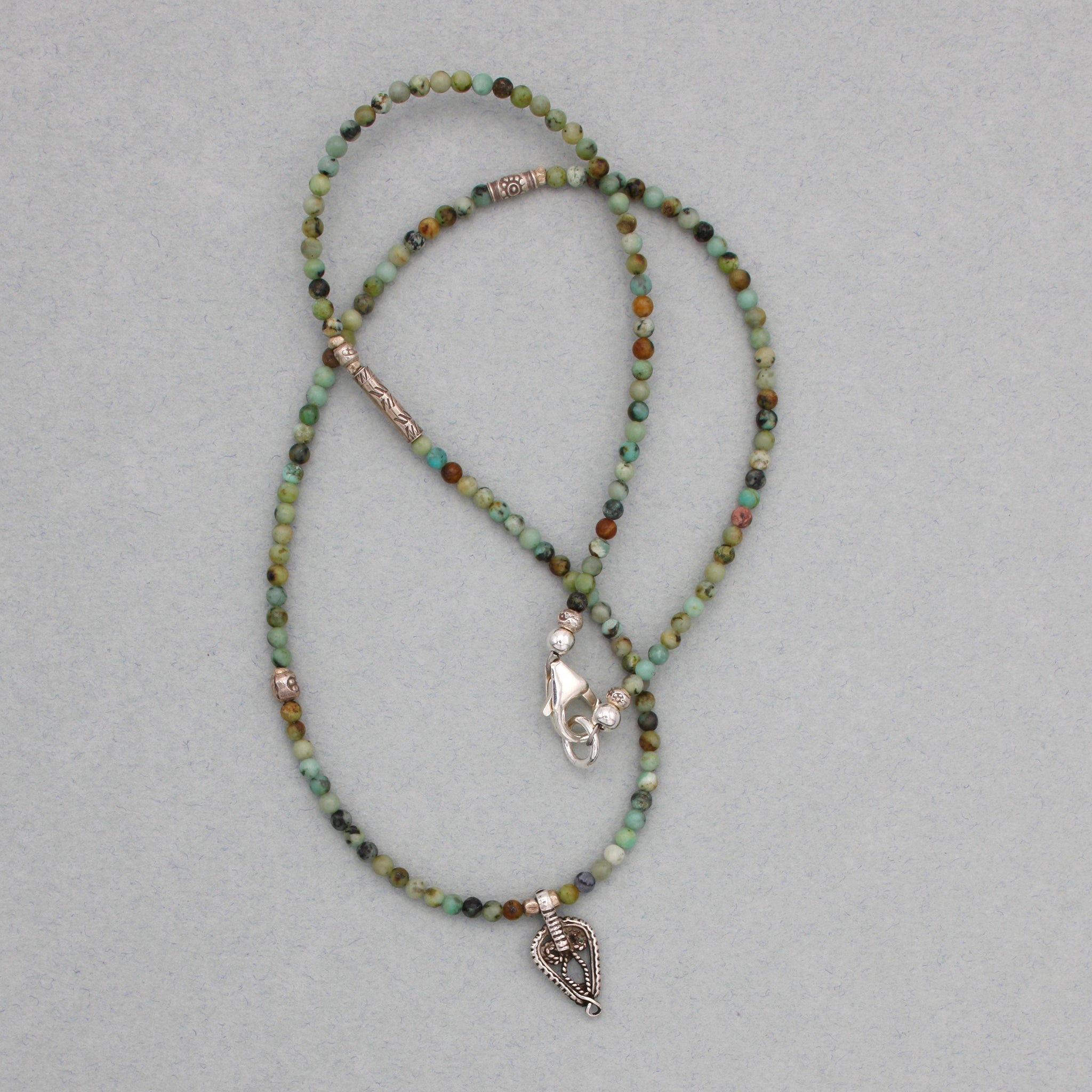 African Turquoise Leaf Necklace