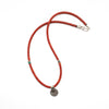 Red African Vinyl and Indian Coin Necklace