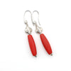 Red Bohemian Glas and Silver Earrings