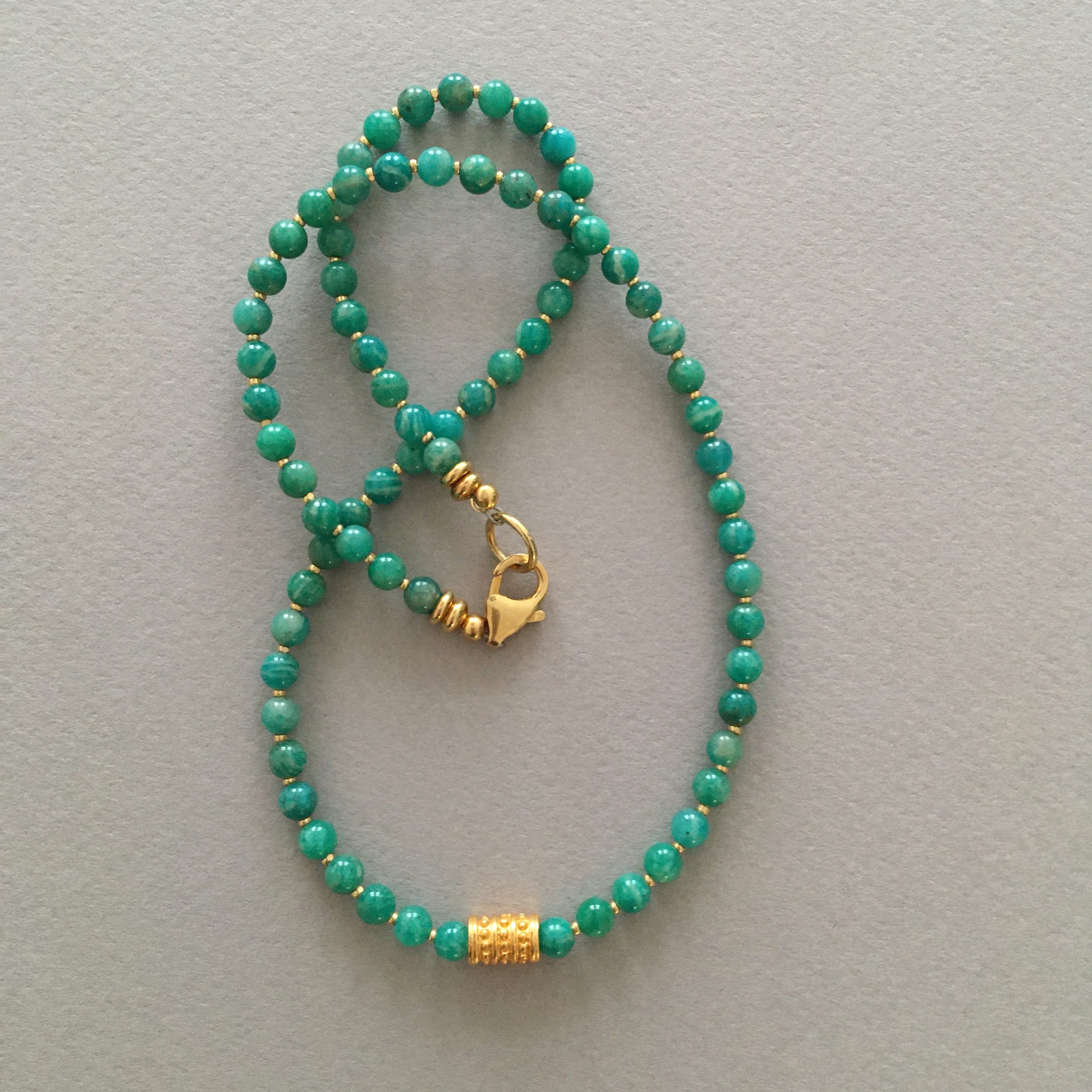 Russian Amazonite and Vermeil Necklace