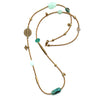 Long Brass and Opal Necklace