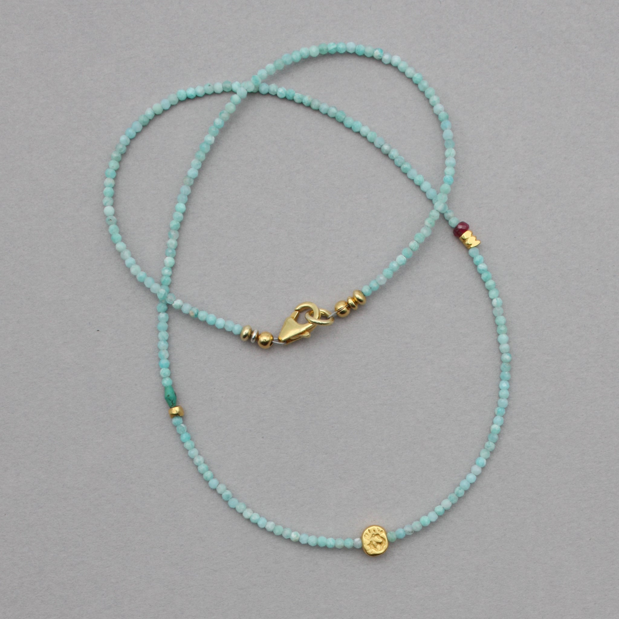 Chalcedony Necklace with Aztec Pendant