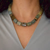 Aquamarine and Brass Necklace