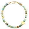 Faceted Peruvian Opal and Goldmoon Necklace
