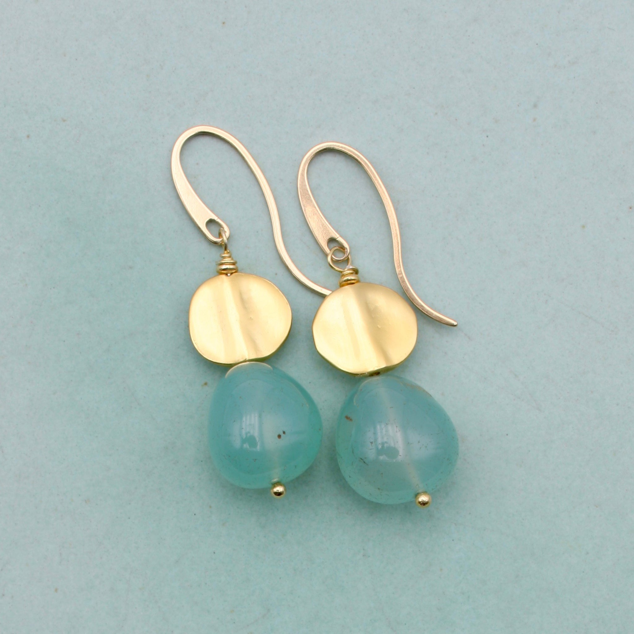 Peruvian Opal and Goldmoon Earrings