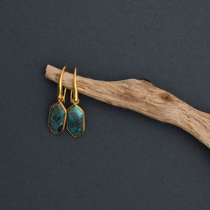 Earrings with Hexagonal Chrysocolls