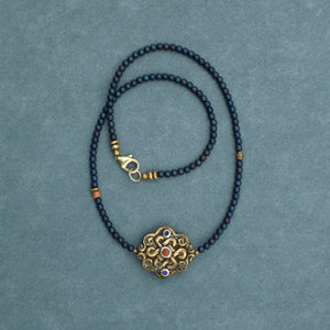 Hematite Necklace with Nepalese Brass Bead