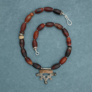 Carnelian Necklace with Tuareg Pendant