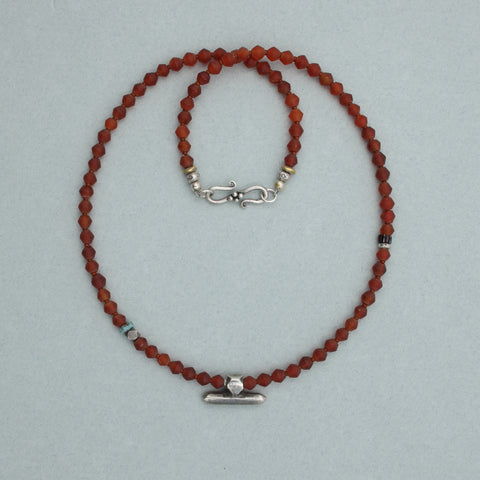 Carnelian Necklace with Indian Pendant