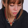 Trade Glass and African Red Vinyl Necklace