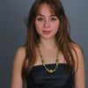 Long Yellow Ghana Glass Necklace