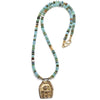 Peruvian Opal and Beduin Hand Necklace