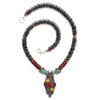 Black Vinyl and Berber Pendant Necklace