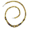 Long Yellow Ghana Glass Necklace