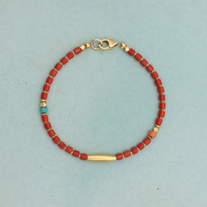 Coral and Vermeil Bracelet