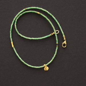 Green Hematite and Aztec Gold Necklace