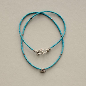 Turquoise Heishi and Silver Necklace