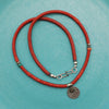 Red African Vinyl and Indian Coin Necklace