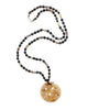 Long Mala Necklace with Chinese Jade Dragon Pendant