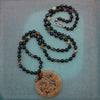 Long Mala Necklace with Chinese Jade Dragon Pendant