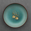 Brushed Gold-plated Disc and Turquoise Earrings