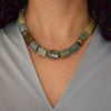 Aquamarine and Brass Necklace