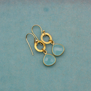 Faceted Chalcedony Drop Earrings