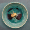 Gold-Plated Disc and Turquoise Earring