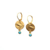 Gold-Plated Disc and Turquoise Earring