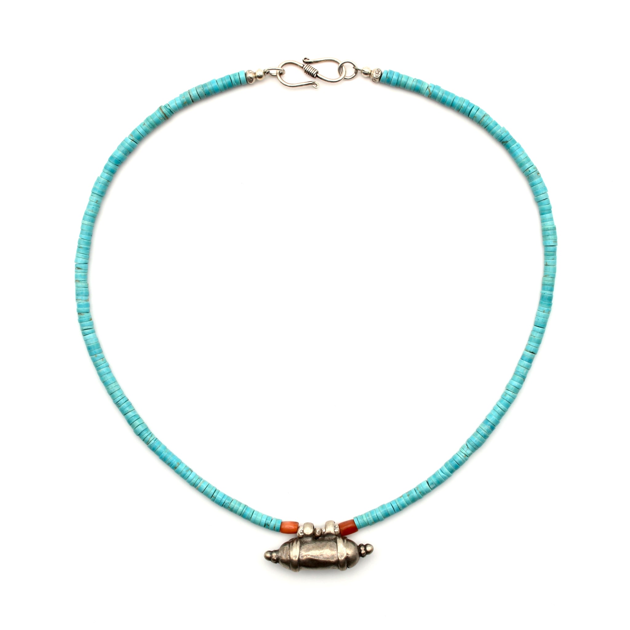 Heishi Turquoise Necklace with Indian Amulet Jasmin Tabesch