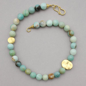Faceted Peruvian Opal and Goldmoon Necklace