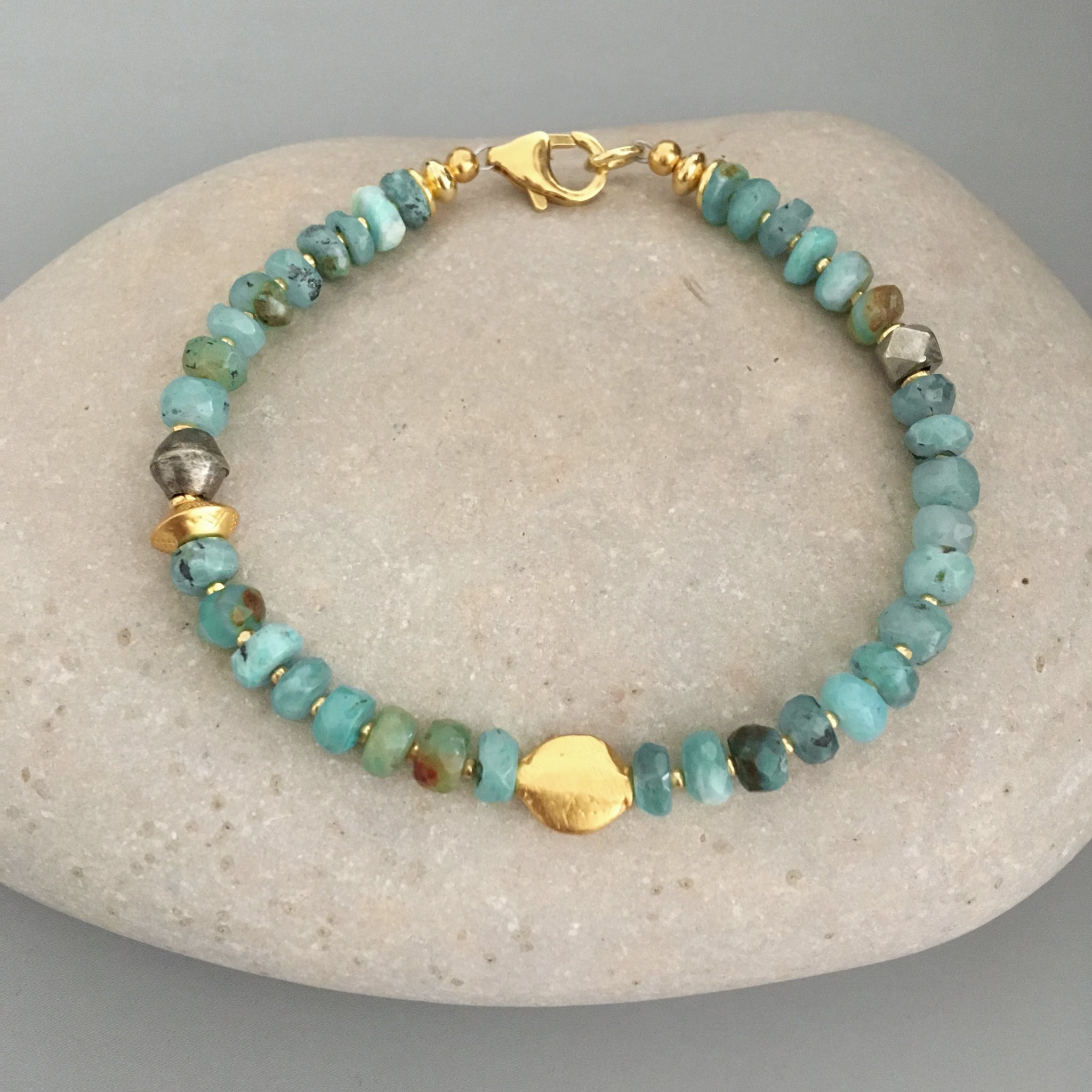 Peruvian Opal Bi-Color Bracelet