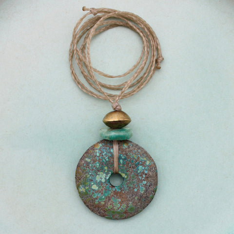 Turquoise Disc Necklace