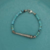 Turquoise and Silver Rod Bracelet